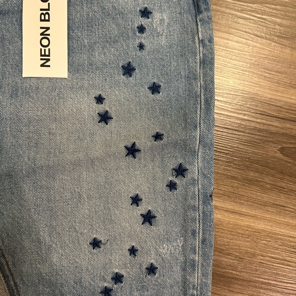 Neon Blonde Starstruck Denim Skirt - Picture 4 of 5